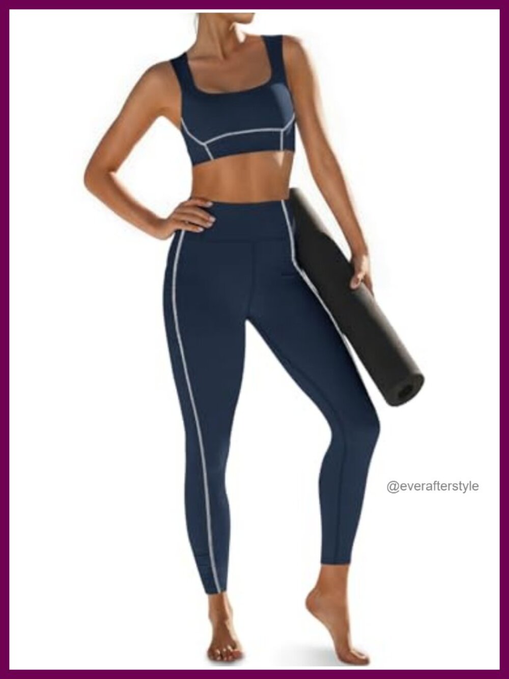 2 Piece Workout Set High Waist Leggings Cutout Sports Bra Athletic Yoga Running